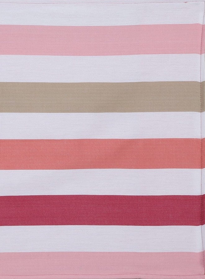 Swayam 100% Cotton Double Bedsheet with 2 Pillow Covers | 240 TC Soft Breathable Bed Sheet | Striped Printed | Size 90 x 108 inch | Comfortable & Durable for Bedroom - Peach - Image 4