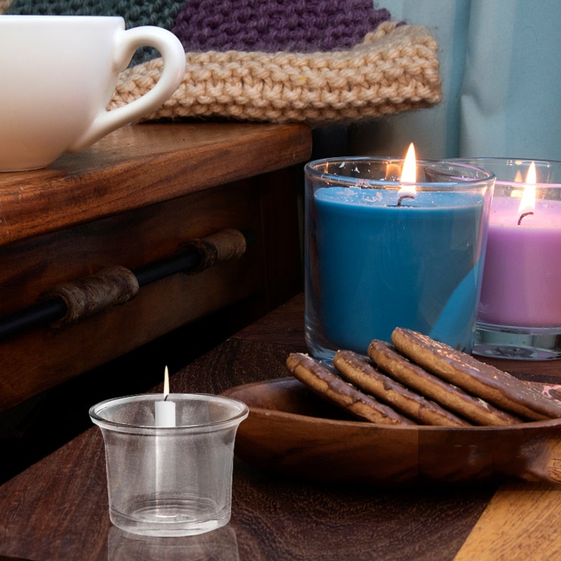 20 Pcs Transparent Candle Holder Glass Candle Containers Tea Light Candle Holder - Image 5