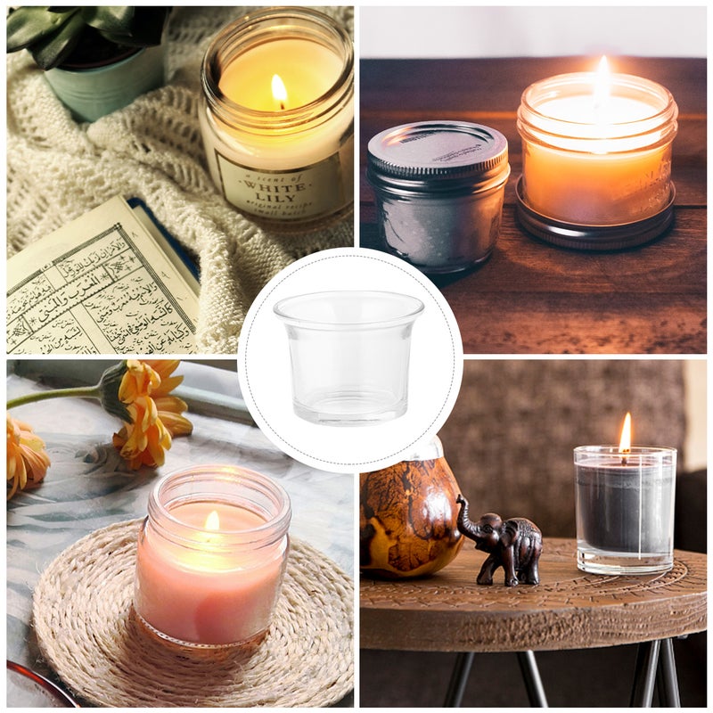 20 Pcs Transparent Candle Holder Glass Candle Containers Tea Light Candle Holder - Image 3