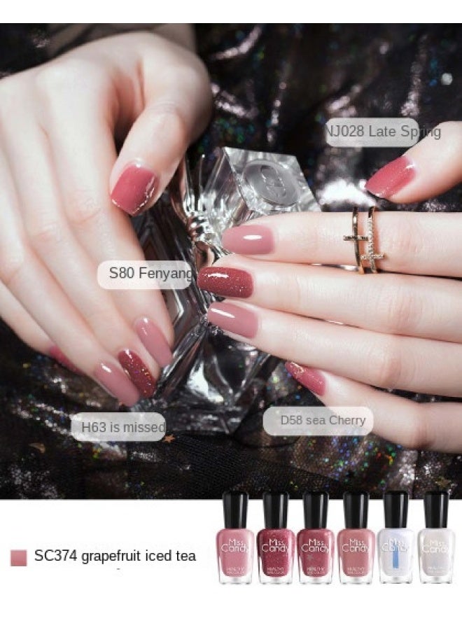 Miss Candy Pack Set】healthy Nail Polish No Light Needed Long-lasting Peelable Nail Polish Kit, Whitening Effect Manicure Set, Beginner-friendly Gift - Image 1