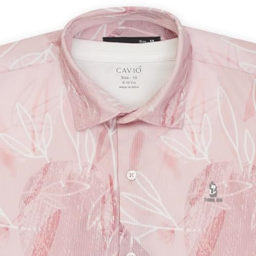 CAVIO Boys Pink Abstract Print Shirt with T-Shirt - Image 4