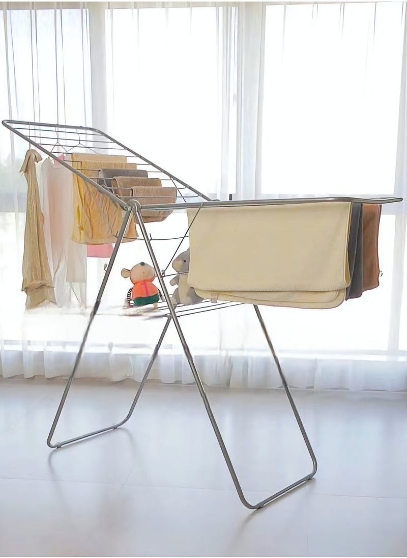 ALMUFARREJ Galvanised Steel Laundry Rack Silver  - Image 1