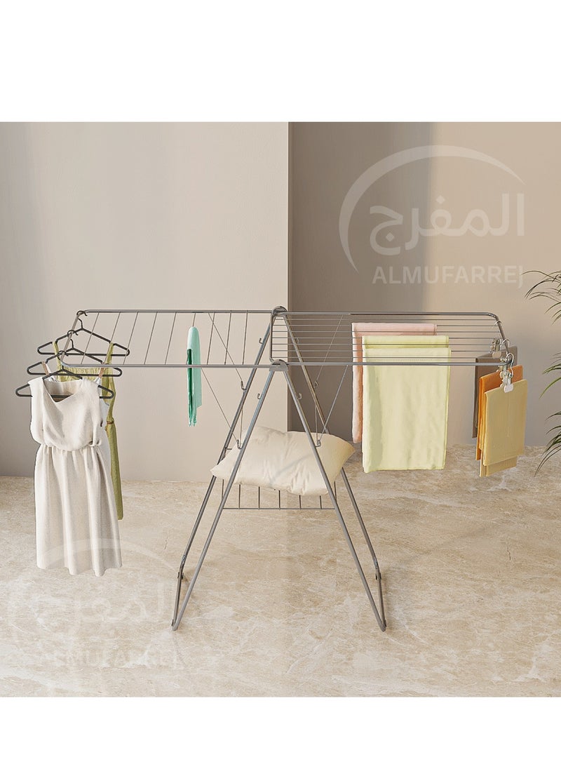 ALMUFARREJ - Galvanised Steel Laundry Rack Silver - Image 1