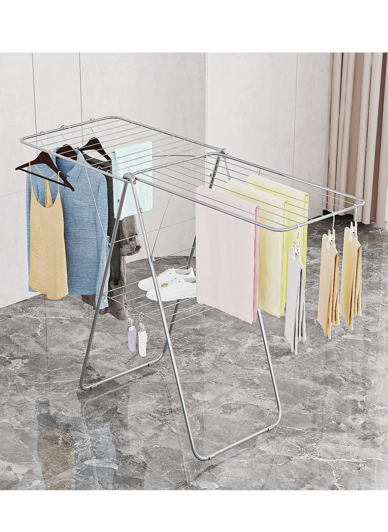 ALMUFARREJ Galvanised Steel Laundry Rack Silver  - Image 3