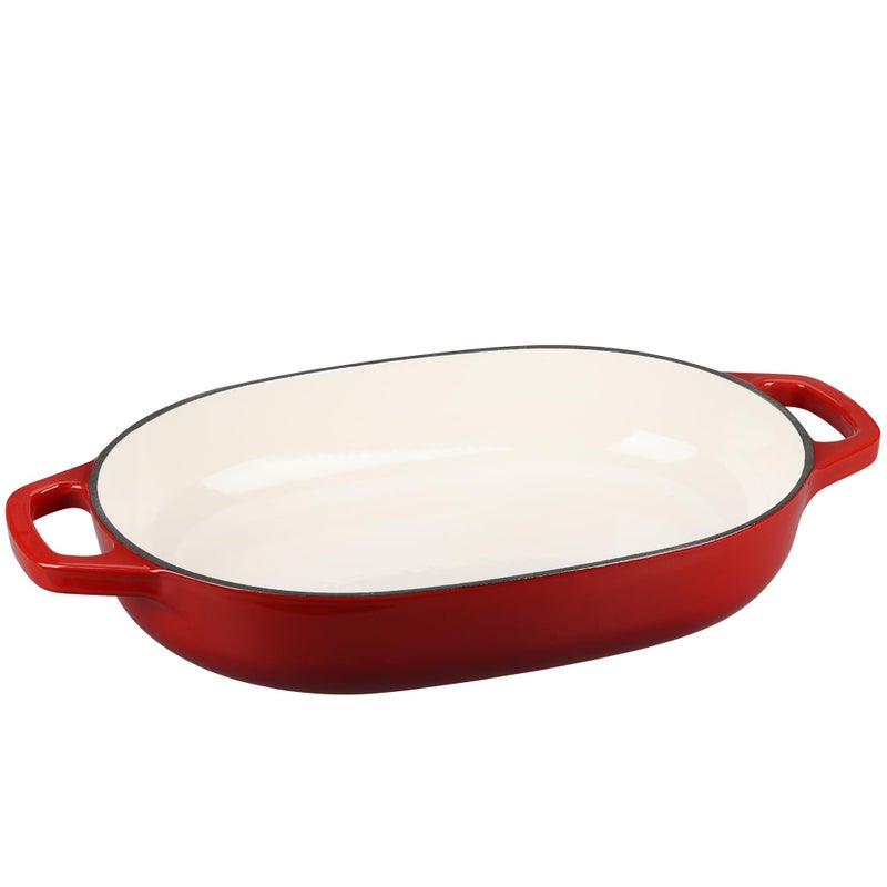 EDGING CASTING Enameled Cast Iron Oval Dutch Oven Pot with Lid, Dutch Oven for Sourdough Bread Baking, Oval Bread Pan, Bread Oven, Bread Dutch Oven, 7qt, Red - Image 5