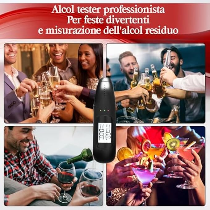 rayihni Poliezeigenau Portable Breathalyser with Blue LCD Digital Display, Professional Alcohol Meter, Mouthpieces Useless, Alcohol Test Breathalyzer for Personal and Professional Use - Image 3