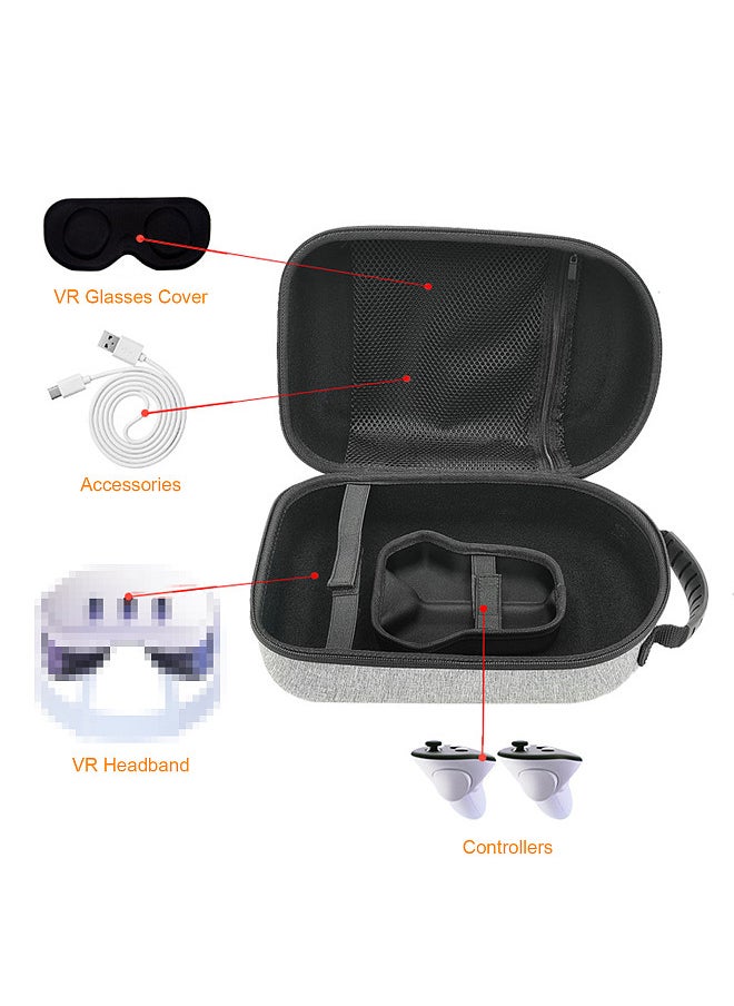 Generic Hard Carrying Case VR Headset Accessories Organizer Bag Compatible with Quest 3  - Image 5
