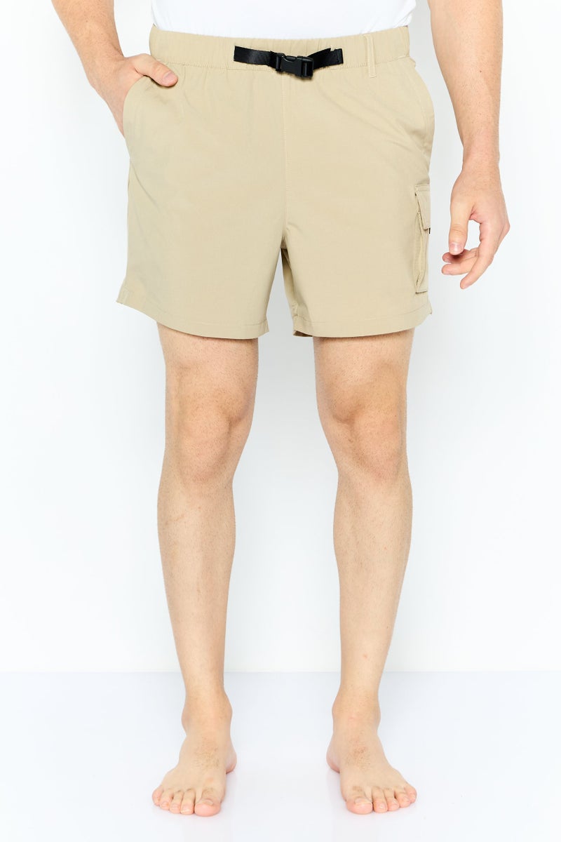 DKNY Men Brand Logo Board Short, Khaki  - Image 1