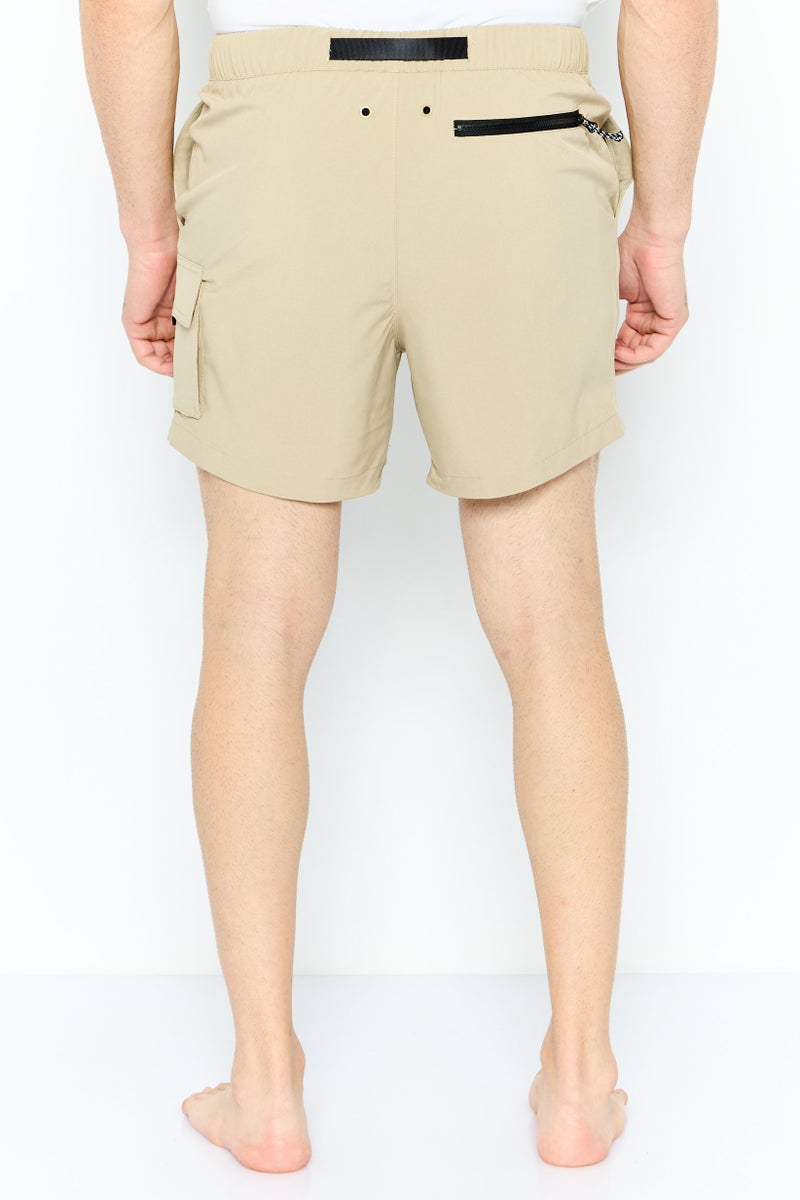 DKNY Men Brand Logo Board Short, Khaki  - Image 4