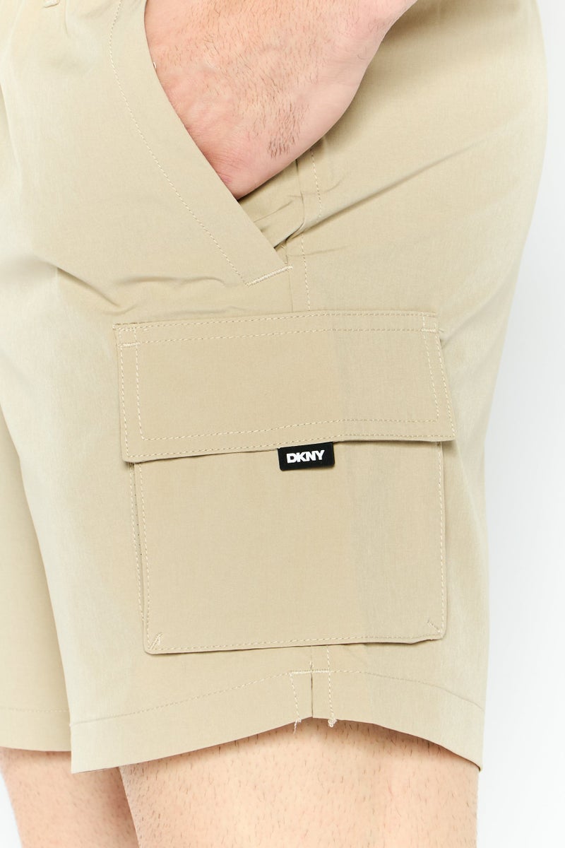 DKNY Men Brand Logo Board Short, Khaki  - Image 2