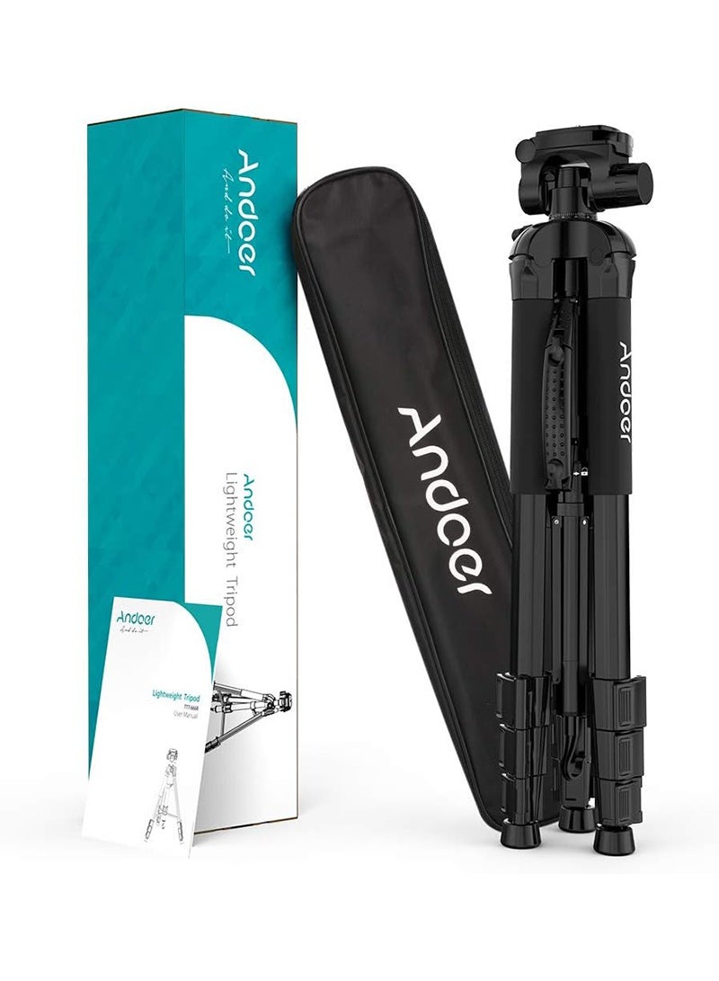 ANDOER Portable Foldable Metal Tripod for Photography, 360 Degree Rotation with Carrying Bag/Black - Image 1