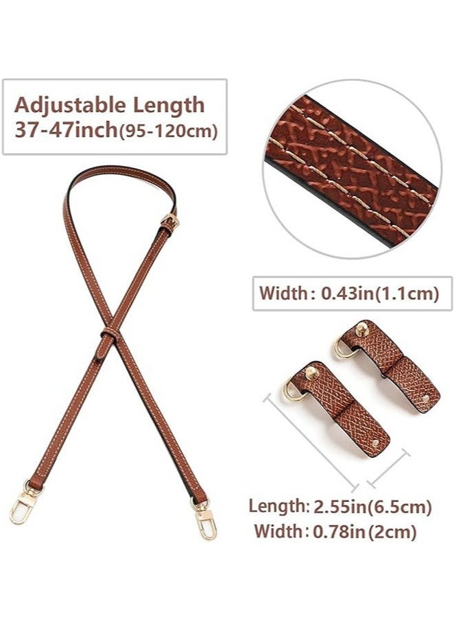 KENSON Wide Shoulder Strap,Adjustable,Purse Straps Replacement, Leather Handbag Crossbody Shoulder Strap(Brown) - Image 2