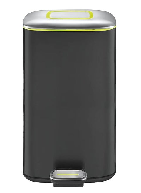 REGENT SERIES | Premium Brushed Stainless Steel | Soft-Closing Fingerprint-Resistant Pedal Trash Bin | 20 Liters Compact Capacity | Hands-Free Operation | Sleek, Space-Saving Design | Charcoal Black Finish