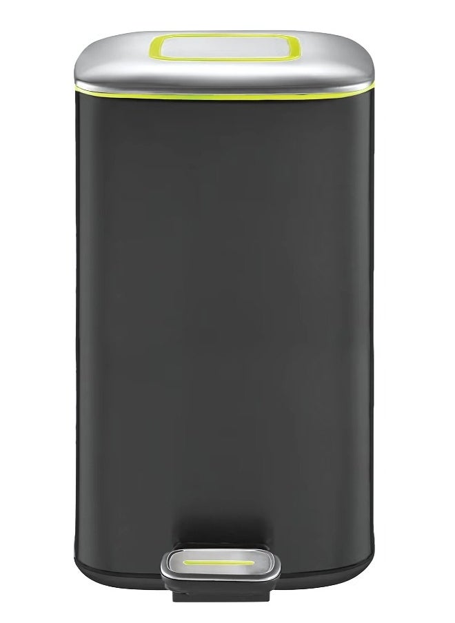 EKO REGENT SERIES | Premium Brushed Stainless Steel | Soft-Closing Fingerprint-Resistant Pedal Trash Bin | 20 Liters Compact Capacity | Hands-Free Operation | Sleek, Space-Saving Design | Charcoal Black Finish  - Image 1