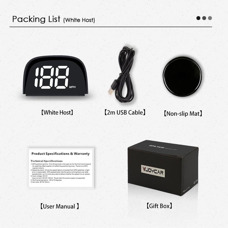 عداد سرعة VJOYCAR P20 الجديد للسيارة مع عرض HUD GPS، مقياس سرعة رقمي بوحدة MPH للسيارات والشاحنات والدراجات النارية ومركبات ATV وسيارات الدفع الرباعي والشاحنات الصغيرة والدراجات البخارية وعربات الغولف والحافلات والقوارب - Image 5