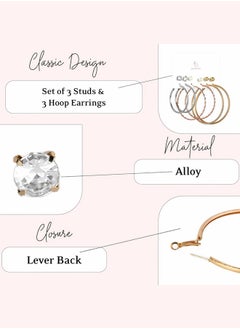 Just Peachy Just Peachy Gold Toned Earrings for Women & Girls, Ear Bali With 3 Studs for Ladies, Latest Design, White Beads Earrings for Birthdays Gifts, Anniversaries Pack of 3  - Image 4