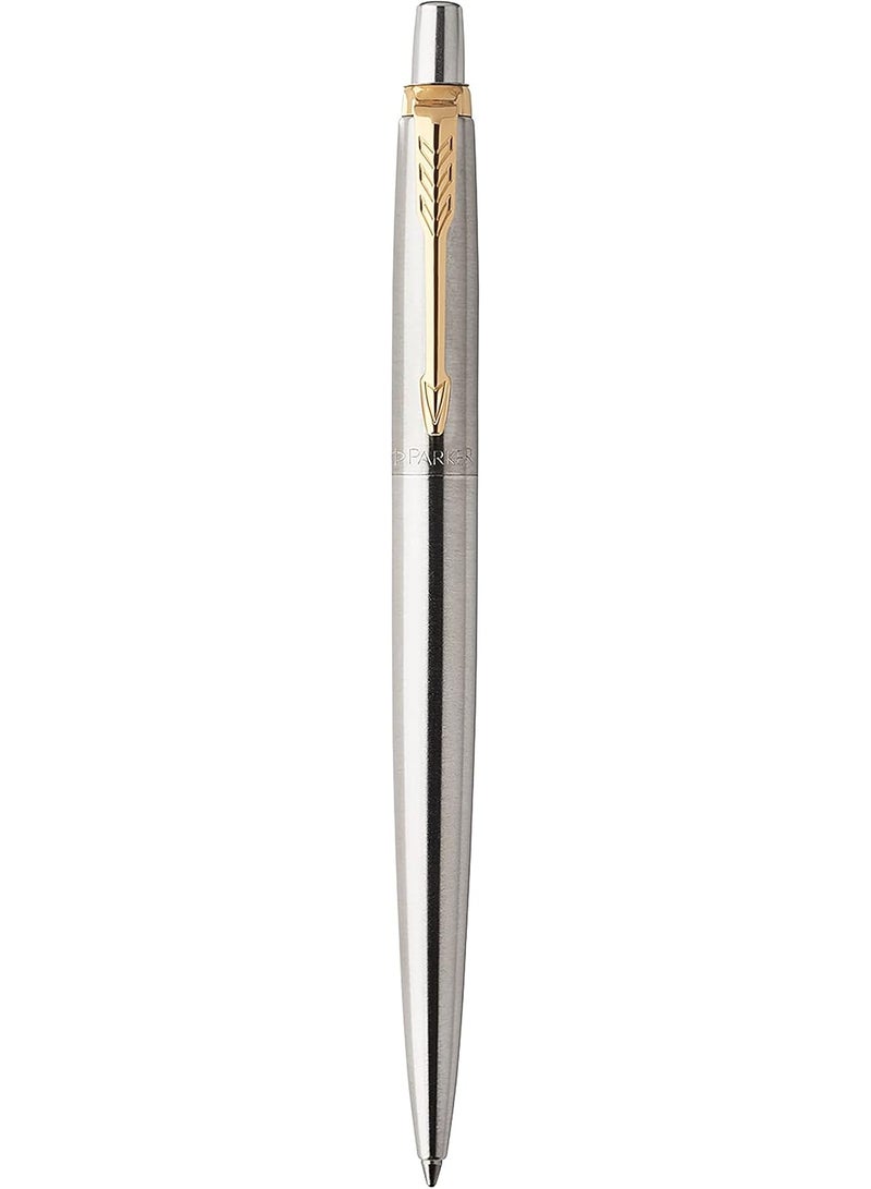Parker Jotter Executive Pen Stainless Steel With Gold Trim Blister Card | Blue Ink Color, Medium, Ballpoint - Image 2