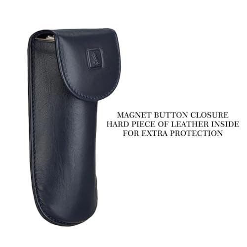 Adamis Genuine Leather Hard Shell Men And Women Spectacle Holder, Convertible To Soft And Flexible Spectacle Pouch With Removable Leather Shell. Durable For Sunglass, Reading Glasses. Size 7 x 16 cm - Image 3