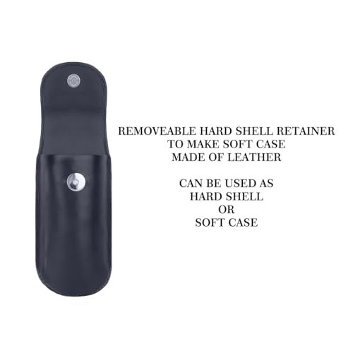Adamis Genuine Leather Hard Shell Men And Women Spectacle Holder, Convertible To Soft And Flexible Spectacle Pouch With Removable Leather Shell. Durable For Sunglass, Reading Glasses. Size 7 x 16 cm - Image 4