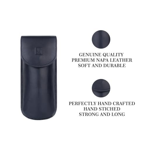 Adamis Genuine Leather Hard Shell Men And Women Spectacle Holder, Convertible To Soft And Flexible Spectacle Pouch With Removable Leather Shell. Durable For Sunglass, Reading Glasses. Size 7 x 16 cm - Image 2