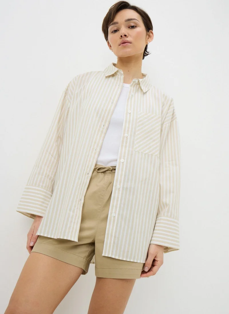 ماتلان Stone Poplin Stripe Shirt