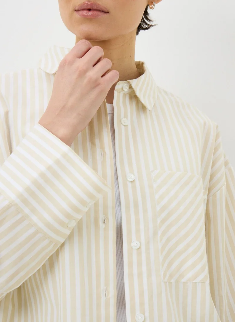ماتلان Stone Poplin Stripe Shirt