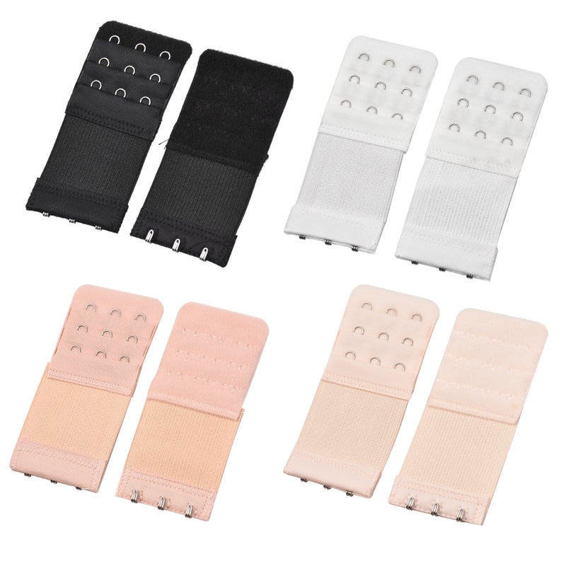 8 Pieces Bra Extenders Brassiere Extension Straps Hooks 3 Hooks Design Portable - Image 1