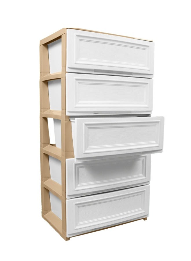 Concept home 5 Layer Large Capacity Plastic Stackable Wide Drawer Storage Cabinet, Plastic Home Storage Box, Plastic Toys Storage Rack, Bedside Table, Floor Storage Organizer with 5 Drawer  - Image 4