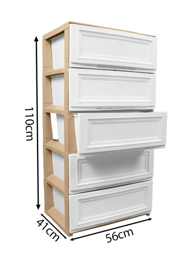 Concept home 5 Layer Large Capacity Plastic Stackable Wide Drawer Storage Cabinet, Plastic Home Storage Box, Plastic Toys Storage Rack, Bedside Table, Floor Storage Organizer with 5 Drawer  - Image 2
