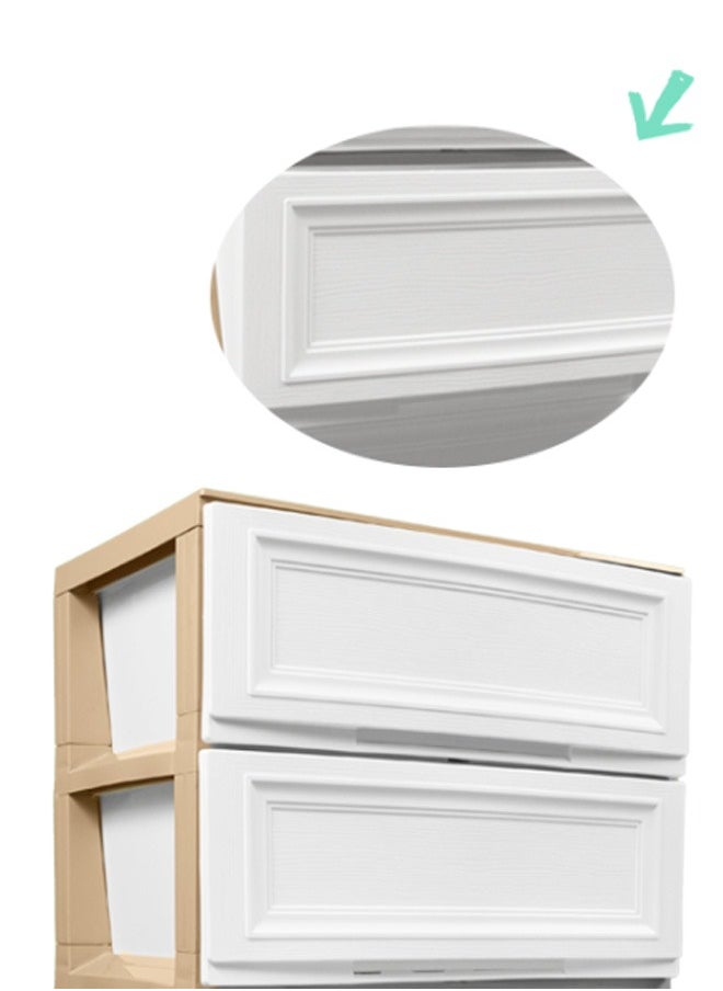 Concept home 5 Layer Large Capacity Plastic Stackable Wide Drawer Storage Cabinet, Plastic Home Storage Box, Plastic Toys Storage Rack, Bedside Table, Floor Storage Organizer with 5 Drawer  - Image 3