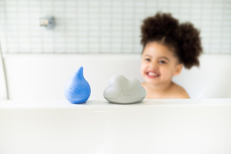 Ubbi Muted Color Cloud and Droplet Silicone Bath Squeeze Toys for Toddlers and Baby, Fun Interactive Bath Time Accessory, Set of 2 - Image 5