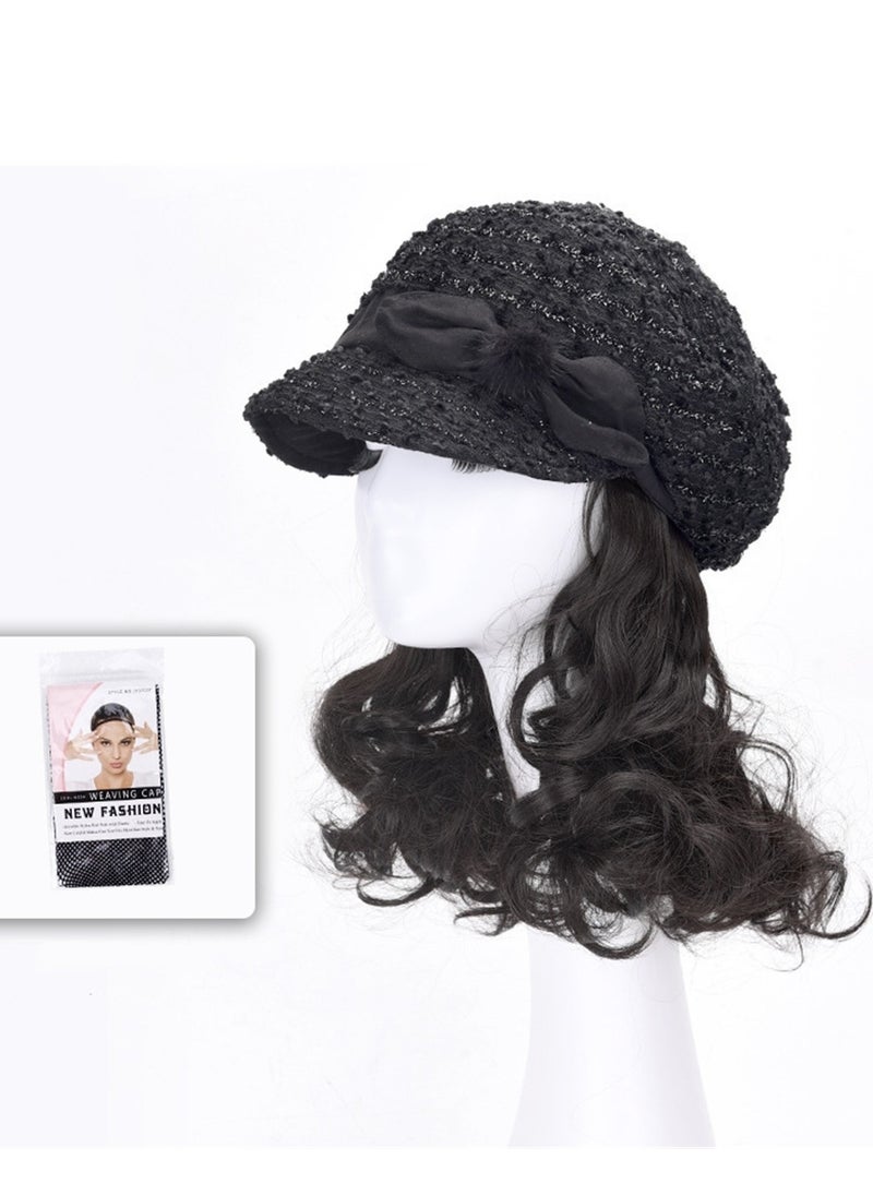 Wig hat integrated fisherman hat lazy short curly wig high temperature wire cosplay wig costumes dress up wig  - Image 2