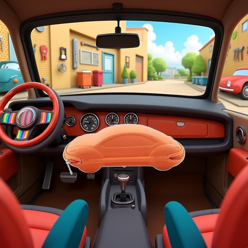 Wpppan Orange Cartoon Car Glasses Case for Kids and Women - Image 5
