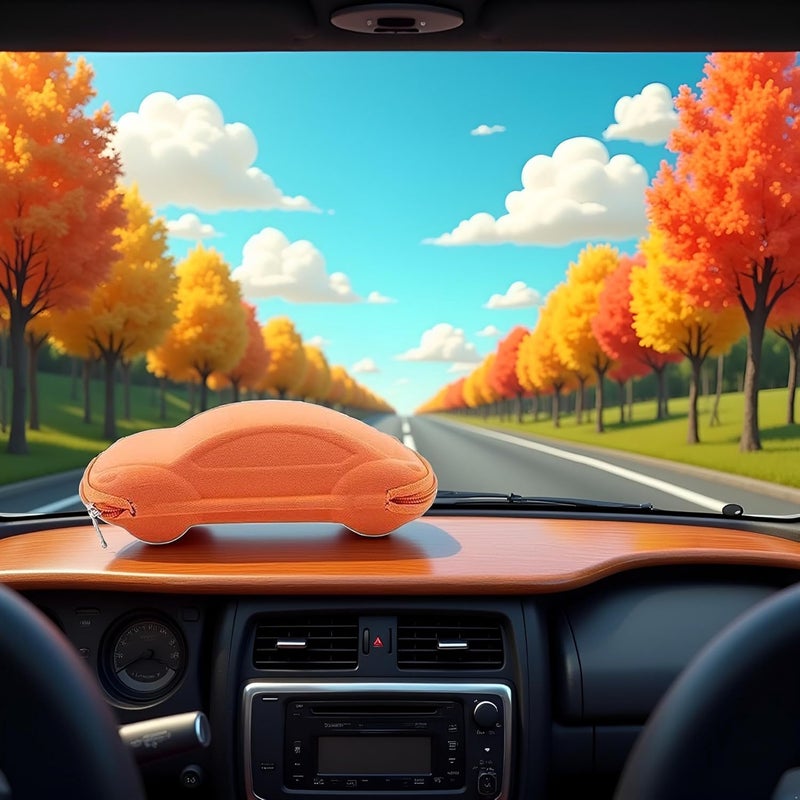 Wpppan Orange Cartoon Car Glasses Case for Kids and Women - Image 3