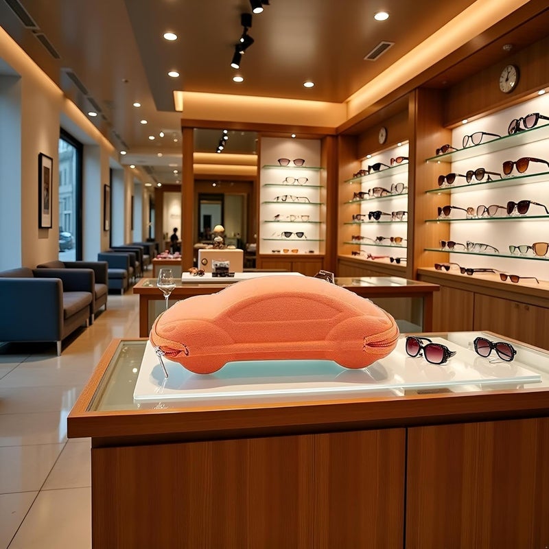 Wpppan Orange Cartoon Car Glasses Case for Kids and Women - Image 4