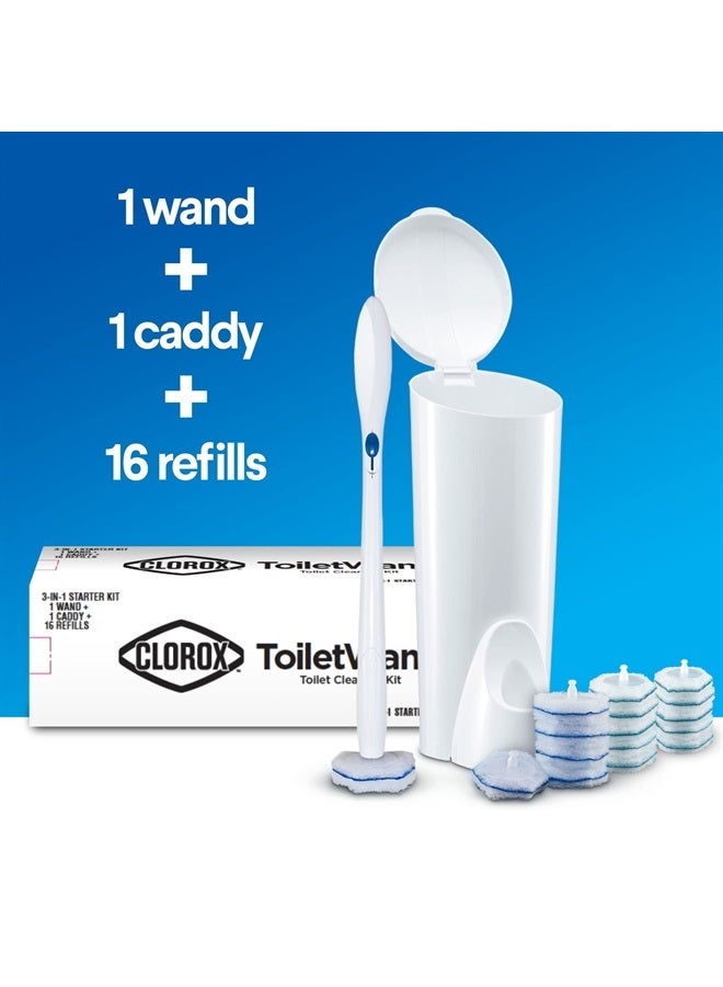 Clorox نظام تنظيف المرحاض - عصا المرحاض، علبة التخزين و 16 رأس (قد يختلف التعبئة) - Image 3