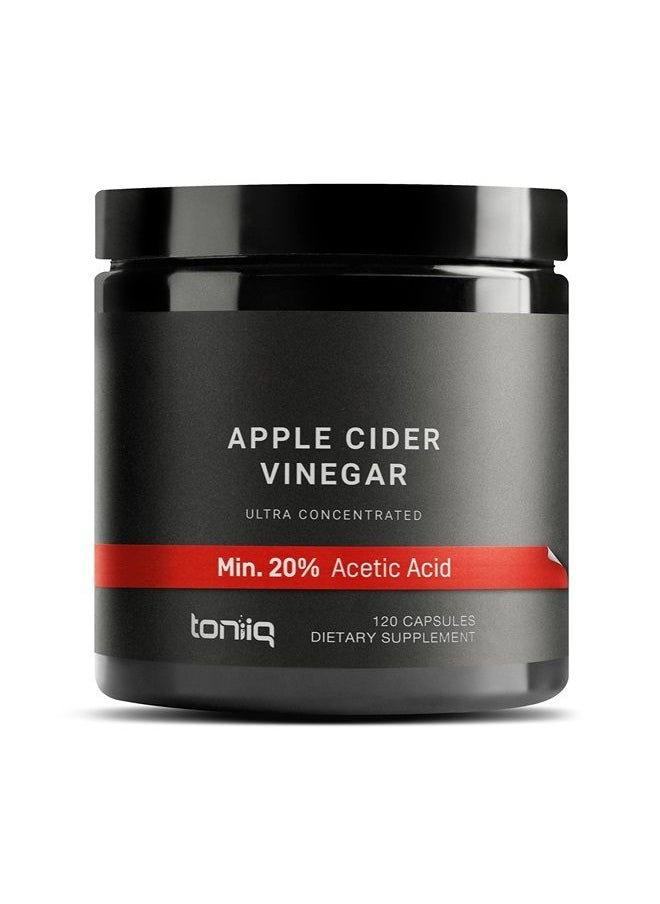 Toniiq - 12x Potent Ultra High Strength Non-GMO Apple Cider Vinegar Capsules with Mother - 2,010mg Formula Pills with Cayenne Pepper - 20% Acetic Acid - 120 Capsules - Image 1