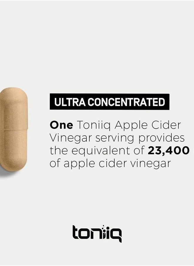 Toniiq - 12x Potent Ultra High Strength Non-GMO Apple Cider Vinegar Capsules with Mother - 2,010mg Formula Pills with Cayenne Pepper - 20% Acetic Acid - 120 Capsules - Image 1