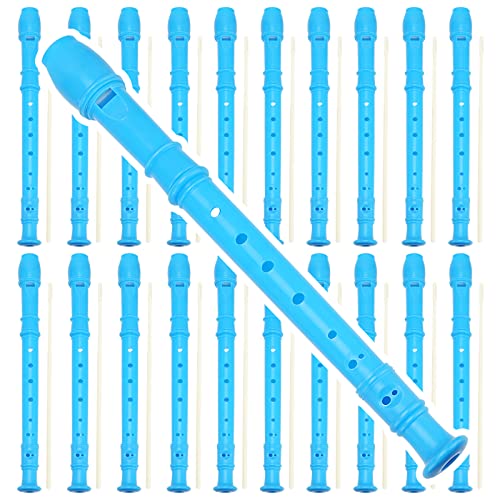 MUKLEI 20 Pack 12 Inch Descant Soprano Recorder, 8 Hole Soprano Recorder Recorder Instrument with Cleaning Rod for Beginners, Blue - Image 1
