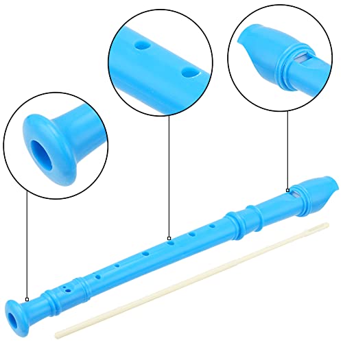 MUKLEI 20 Pack 12 Inch Descant Soprano Recorder, 8 Hole Soprano Recorder Recorder Instrument with Cleaning Rod for Beginners, Blue - Image 4