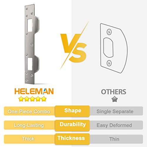 HELEMAN Door Strike Plate Reinforcement Plate - Front Door Security Devices Metal Striker Plates Door Latch Plate with 5-1/2 inch to 6 inch Hole for Exterior Interior Door Deadbolt Fix Door Frame Door Jamb - Image 4