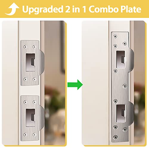 HELEMAN Door Strike Plate Reinforcement Plate - Front Door Security Devices Metal Striker Plates Door Latch Plate with 5-1/2 inch to 6 inch Hole for Exterior Interior Door Deadbolt Fix Door Frame Door Jamb - Image 3