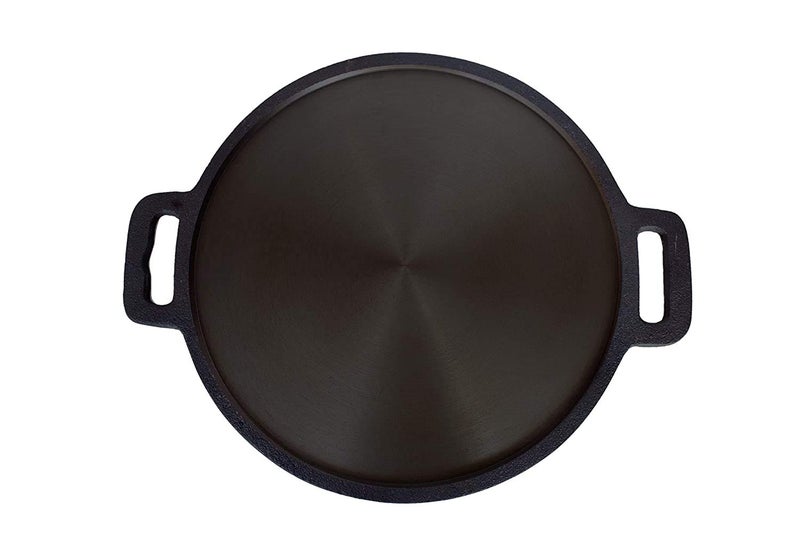 Bharath Agencies Double Handled Dosa Tawa PreSeasoned Cast Iron Skillet 12 Inch 3 Kgs Black - Image 1