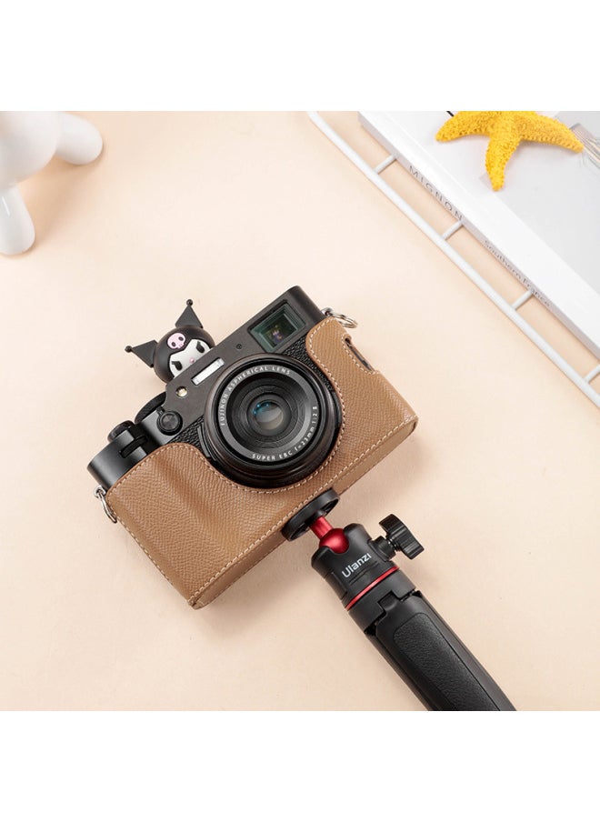 Generic Fuji X00VI Camera Case Leather Case X100V X100T Base Camera Case Protection Bag-Color:X100VI   Temperament Black Wrist Strap  - Image 5