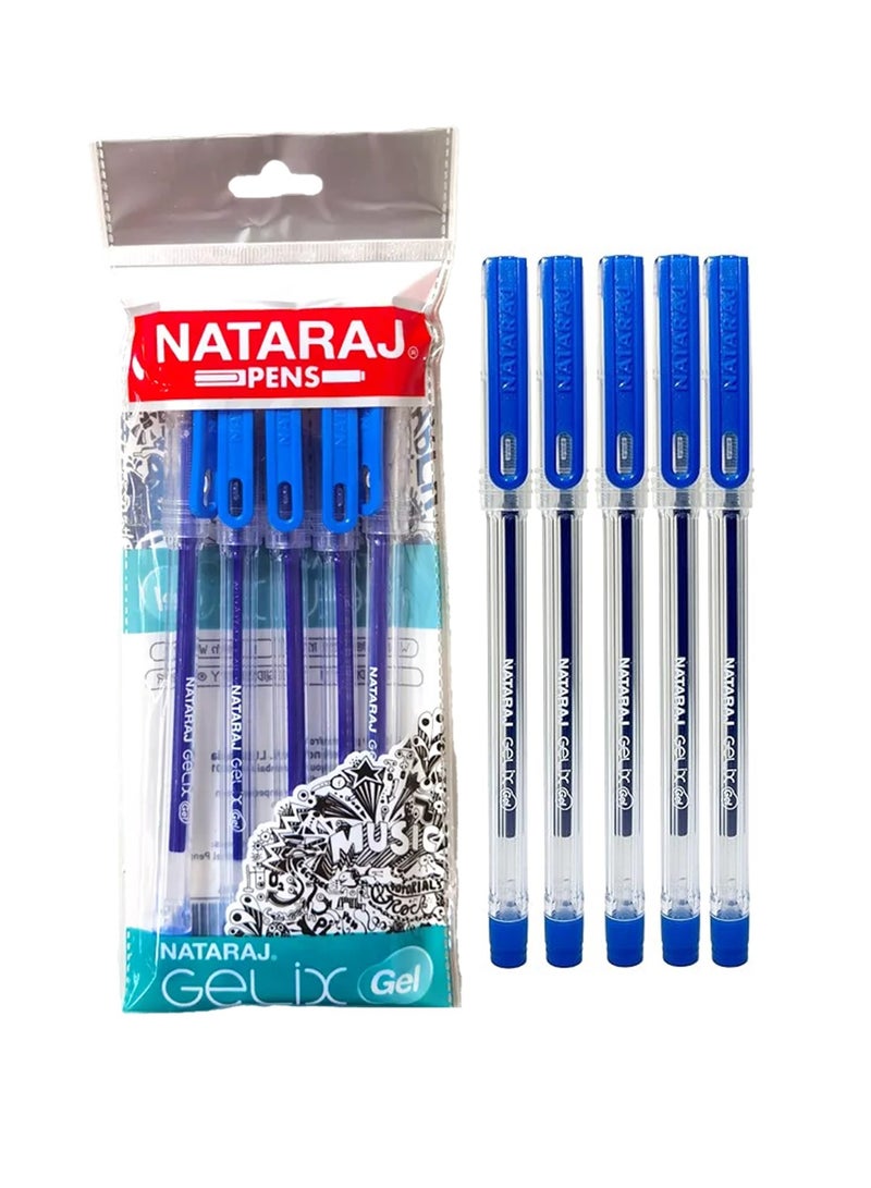 NATARAJ 5-Piece Gelix Gel Ink Pens Blue Ink - Image 3