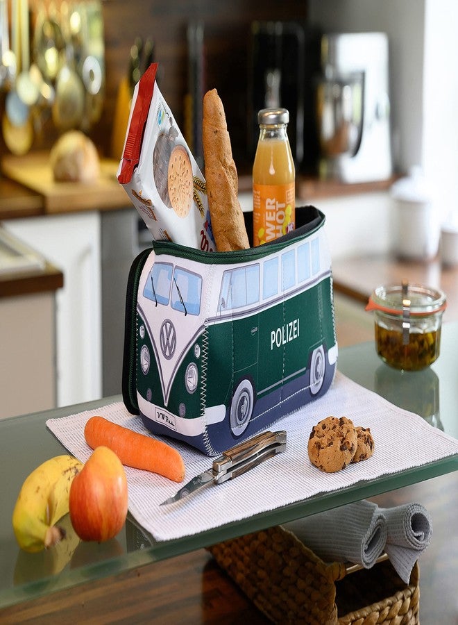 BRISA VW Collection - Volkswagen Neoprene Universal Makeup Cosmetics Toiletry Travel Pharmacy Bag in T1 Bus Design (Police/Green) (Large (11.8 x 5.5 x 4.7 inches)) - Image 5