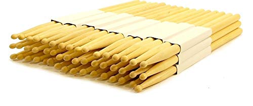 EDMBG Lot of 24 PAIRS - 2A WOOD TIP NATURAL MAPLE DRUMSTICKS - PRO 48 DRUM STICKS NEW - Image 1