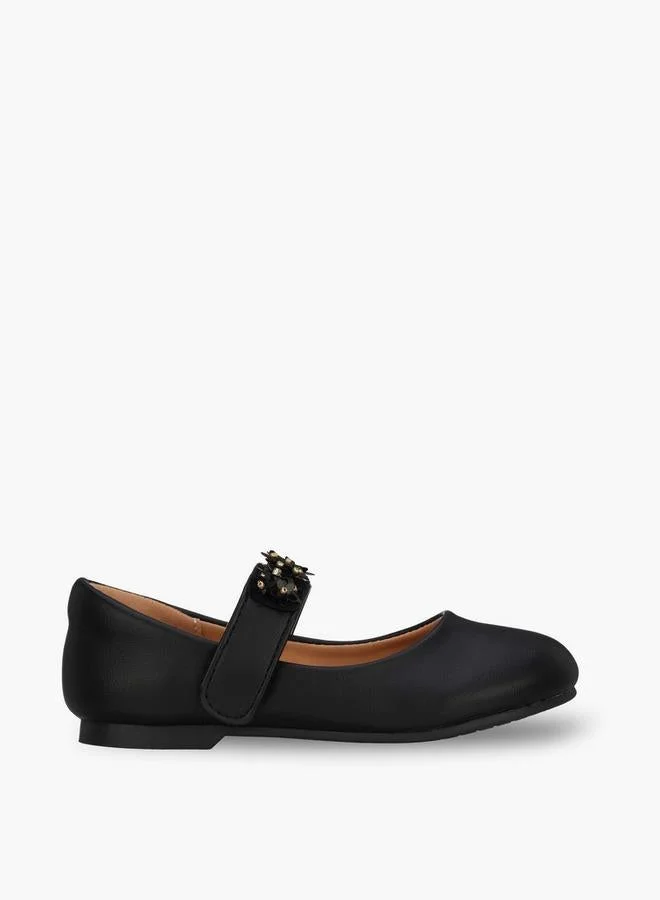 جونيورز Girls Floral Applique Mary Jane Shoes