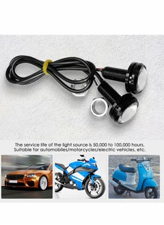 Y&D Motorcycle Spotlight, 2Pcs Mirror Front Light, for Motorbike Truck Je-ep Car Boat Auxiliary Lights, Blue  - Image 4