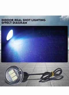 Y&D Motorcycle Spotlight, 2Pcs Mirror Front Light, for Motorbike Truck Je-ep Car Boat Auxiliary Lights, Blue  - Image 2